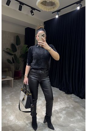 شلوار جین مشکی زنانه پاچه تنگ Meyco Butik - کد 904974542