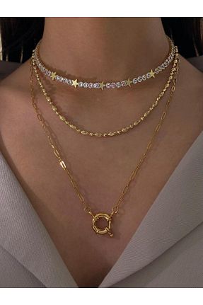 گردنبند استیل ( فولاد ) طلائی H&B Design - کد 903820731