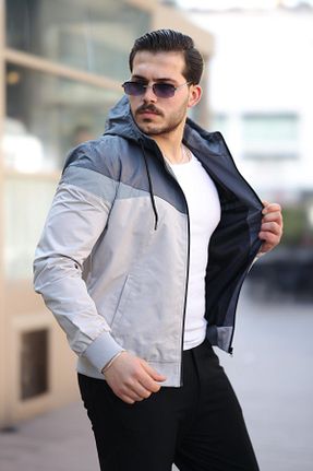 بادگیر و بارانی طوسی مردانه پارچه ByTrend - کد 661207371