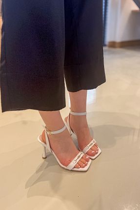 کفش پاشنه بلند کلاسیک سفید زنانه چرم مصنوعی SHOEBELLAS - کد 903833832