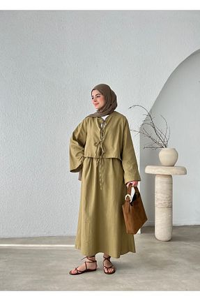 ست بالاتنه و پائین تنه سبز زنانه بافتنی MODA AKSA - کد 903881872