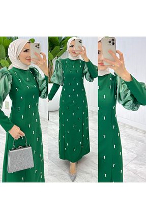 لباس سبز زنانه بافتنی İSM BUTİK - کد 903881948