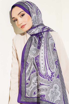 شال بنفش زنانه پنبه ای Helyabutik - کد 903881144