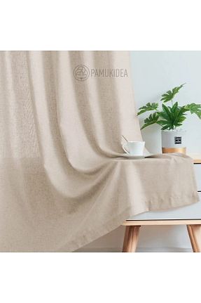 پرده زمینه بژ قابل شستشو pamukidea - کد 803314620