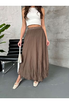 دامن قهوه ای زنانه پلی استر Elif Özbey Butik - کد 903909811