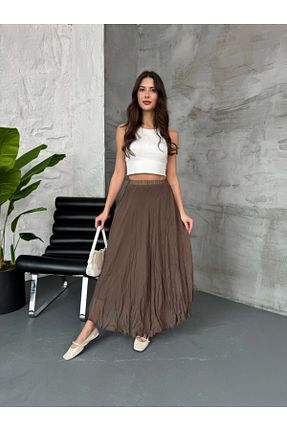 دامن قهوه ای زنانه پلی استر Elif Özbey Butik - کد 903909811