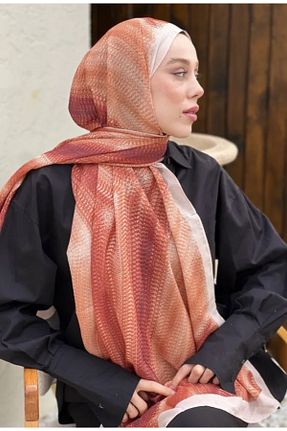 شال نارنجی زنانه پنبه ای Modakaşmir - کد 905305891