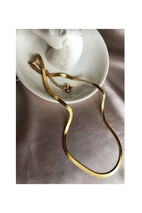 گردنبند استیل ( فولاد ) زرد زنانه استیل (فولاد) AL JEWELERY - کد 903943026