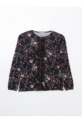 بلوز مشکی زنانه گلدار LC Waikiki - کد 903959479