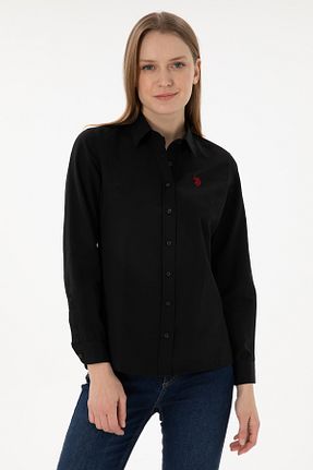 پیراهن مشکی زنانه یقه پیراهنی U.S. Polo Assn. - کد 247432554