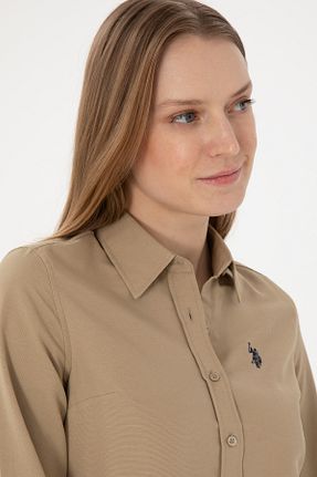 پیراهن خاکی زنانه یقه پیراهنی U.S. Polo Assn. - کد 832945486