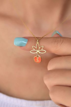 گردنبند نقره نارنجی زنانه 925 عیار Papatya Silver - کد 151655152