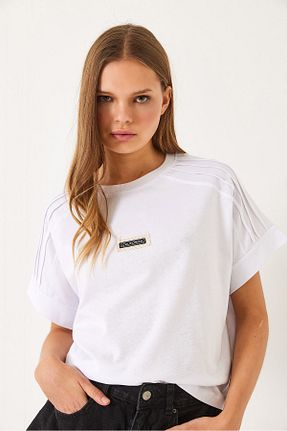 تیشرت سفید زنانه Straight Bianco Lucci - کد 903981763