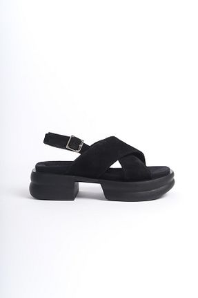 صندل مشکی زنانه پاشنه تخت NOSEY SHOES - کد 903989186