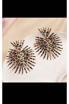 گوشواره جواهر قهوه ای فلزی ISTBIRD ACCESSORIES - کد 904010175
