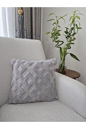 کوسن و روکش کوسن طوسی مخملی Faiend - کد 904009008