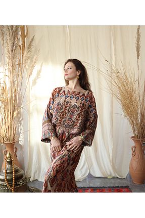 ست بالاتنه و پائین تنه قهوه ای زنانه بافتنی Su Koleksiyon - کد 904010054