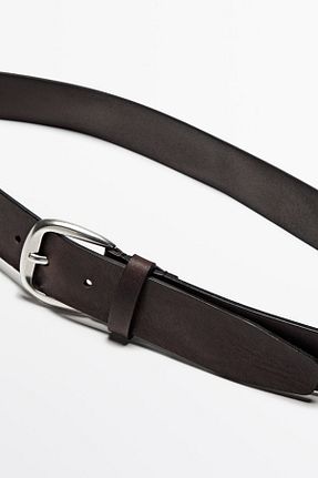کمربند قهوه ای مردانه چرم خالص Massimo Dutti - کد 904032324