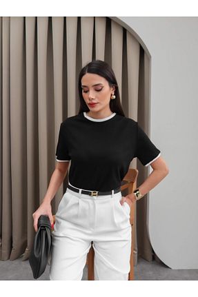 تیشرت مشکی زنانه رگولار ESRAHELVACI - کد 904030533