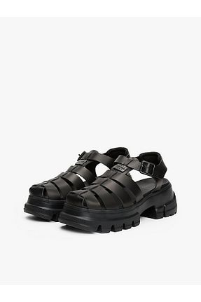 دمپائی مشکی زنانه چرم خالص Tommy Hilfiger - کد 904043659