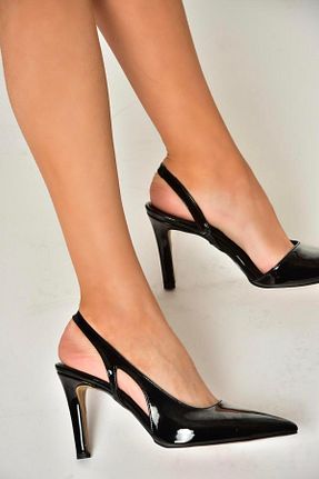 کفش پاشنه بلند کلاسیک مشکی زنانه پارچه Fox Shoes - کد 904046515