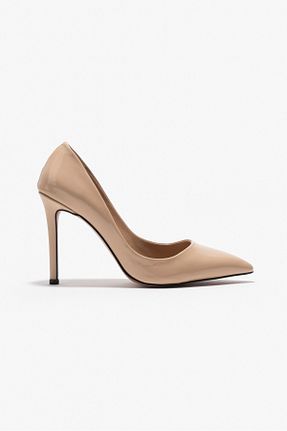 کفش استایلیتو بژ پاشنه ضخیم NİŞANTAŞI SHOES - کد 710992017