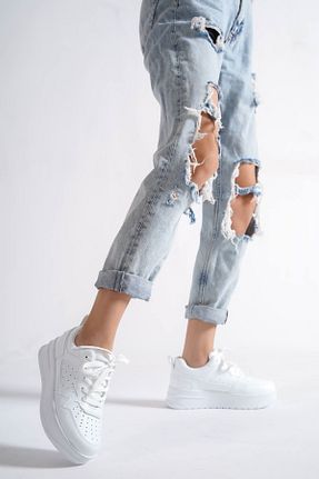 کفش اسنیکر سفید زنانه بند دار MEVESE - کد 905276957