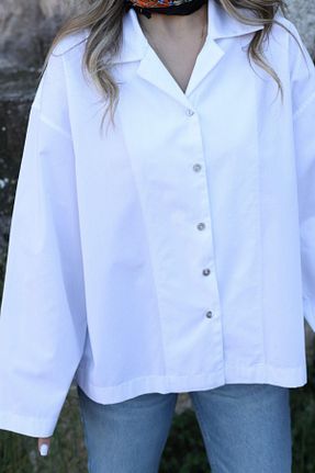 پیراهن سفید زنانه اورسایز bytugcekaya - کد 904036557