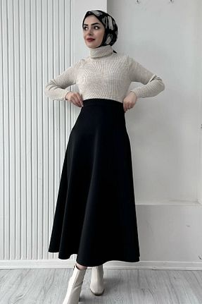 دامن مشکی زنانه پارچه H&N PASAJ - کد 904053854