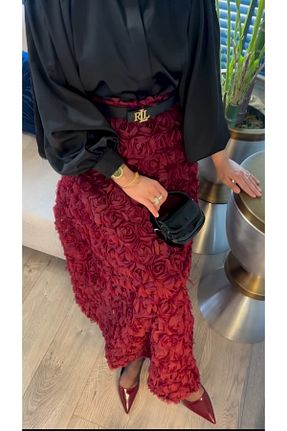 دامن حجاب قرمز زنانه جین POLANGEL - کد 899482704
