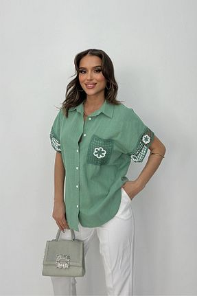 پیراهن سبز زنانه رگولار RB CLUB - کد 828098413