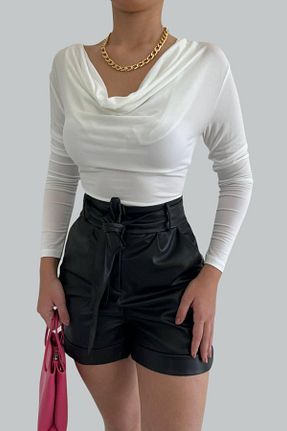بلوز سفید زنانه ساده Mossta - کد 355527659