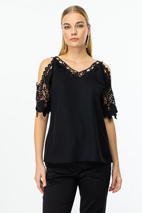 بلوز مشکی زنانه Straight Ekol - کد 904056065