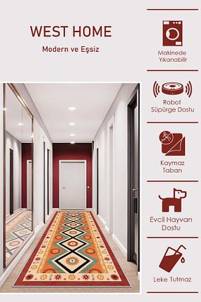 فرش آشپزخانه رنگی پلی استر West Home - کد 904052503