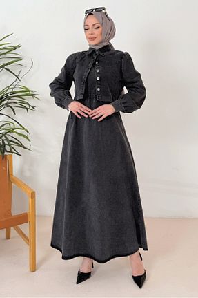 ست بالاتنه و پائین تنه حجاب طوسی زنانه رگولار Bestenur - کد 904072574