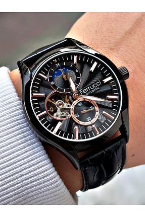 ساعت مچی مشکی مردانه 41-45 میلی متر Ferrucci - کد 840202316