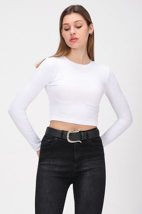 بلوز سفید زنانه ساده PUNKY CAT - کد 904086182