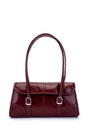 کیف دوشی زرشکی زنانه چرم مصنوعی minebag - کد 904066317