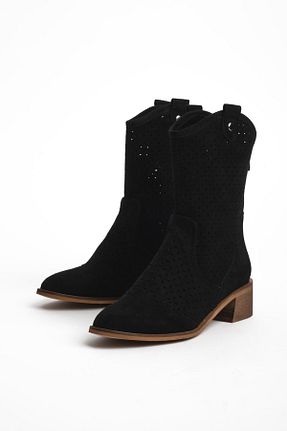 بوت / نیم بوت مشکی زنانه پاشنه ضخیم LAL SHOES & BAGS - کد 812044390