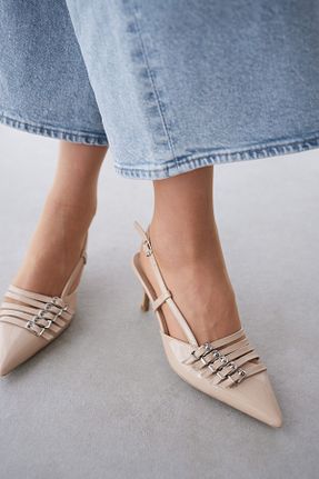 کفش مجلسی بژ زنانه چرم مصنوعی selinshoes - کد 904105518