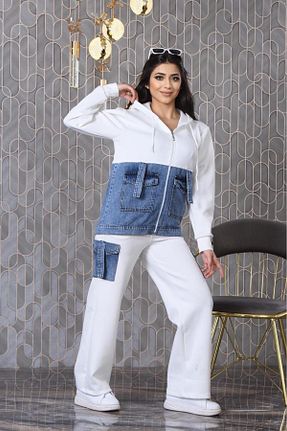 ست بالاتنه و پائین تنه سفید زنانه لیکرا NEWCO - کد 904103749