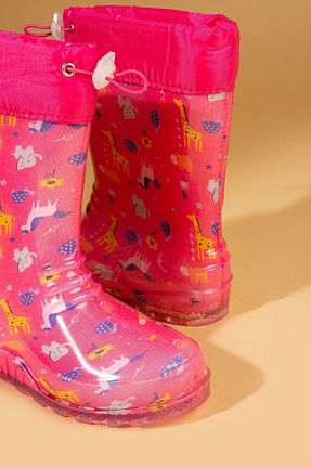بوت / نیم بوت صورتی بچه گانه چرم مصنوعی Pembe Potin - کد 854664977