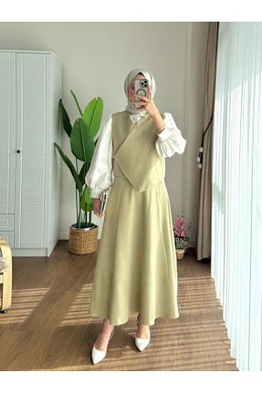 ست بالاتنه و پائین تنه سبز زنانه بافتنی Genel Markalar - کد 904091860