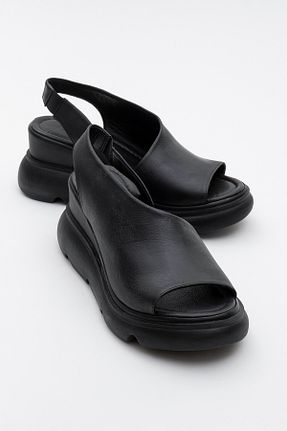 صندل مشکی زنانه پاشنه پر luvishoes - کد 904087642