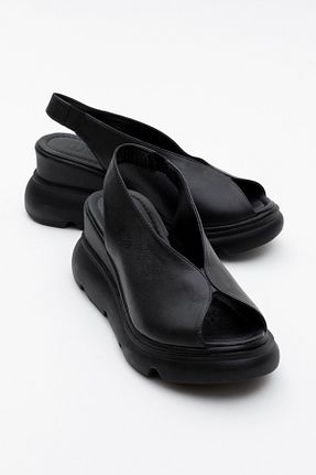 صندل مشکی زنانه پاشنه پر luvishoes - کد 904086137
