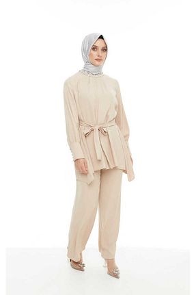 ست بالاتنه و پائین تنه حجاب بژ زنانه رگولار Setrms - کد 844200146