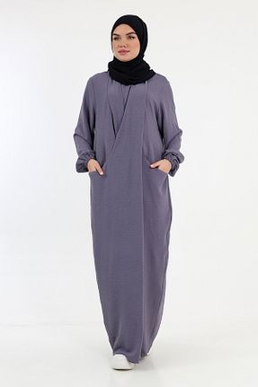 لباس حجاب طوسی زنانه اورسایز Berel Moda - کد 904106962