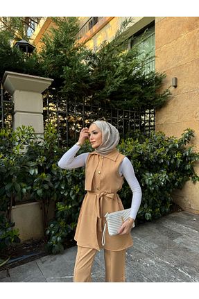 ست بالاتنه و پائین تنه قهوه ای زنانه جین Milenastyle - کد 766228345