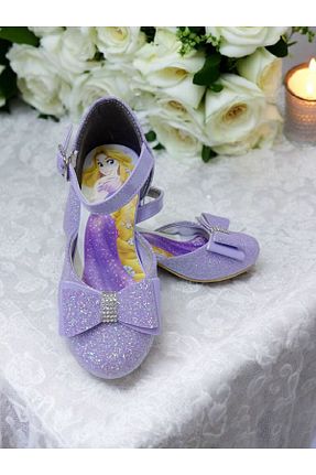 کفش پاشنه بلند کلاسیک بنفش بچه گانه چرم مصنوعی PATİK BEBE - کد 835657467