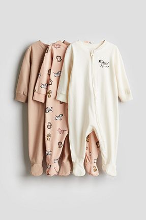 سرهمی خواب صورتی بچه گانه پنبه ای H&M - کد 904995820